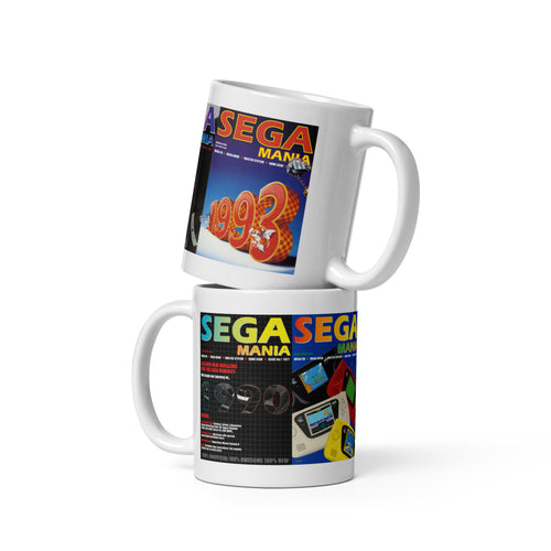 Sega Mania Covers Mug - Volume 1 – white 11oz mug, front view